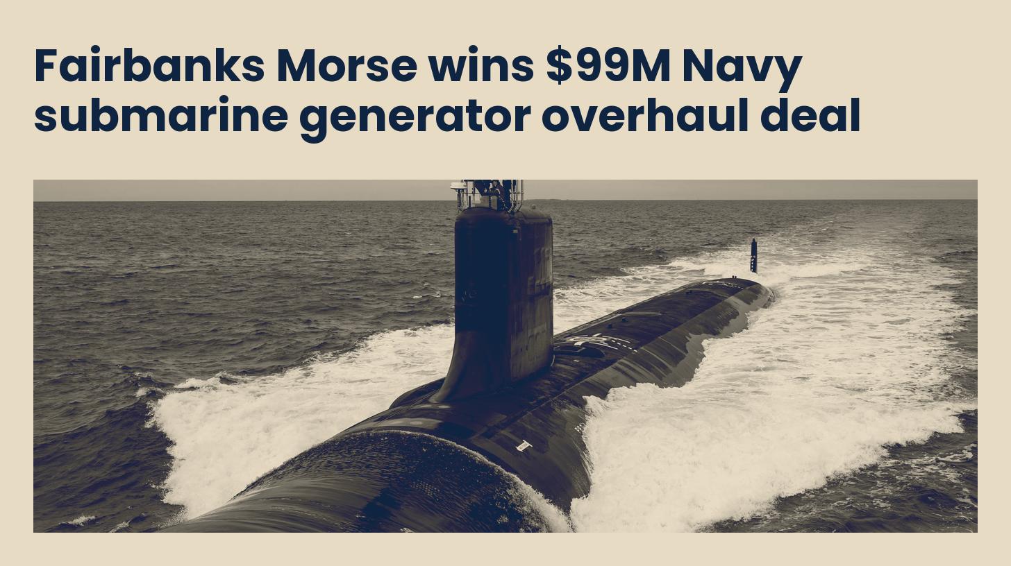A U.S. Navy attack submarine under way on the surface with its bow wave breaking, in navy and sand tones.