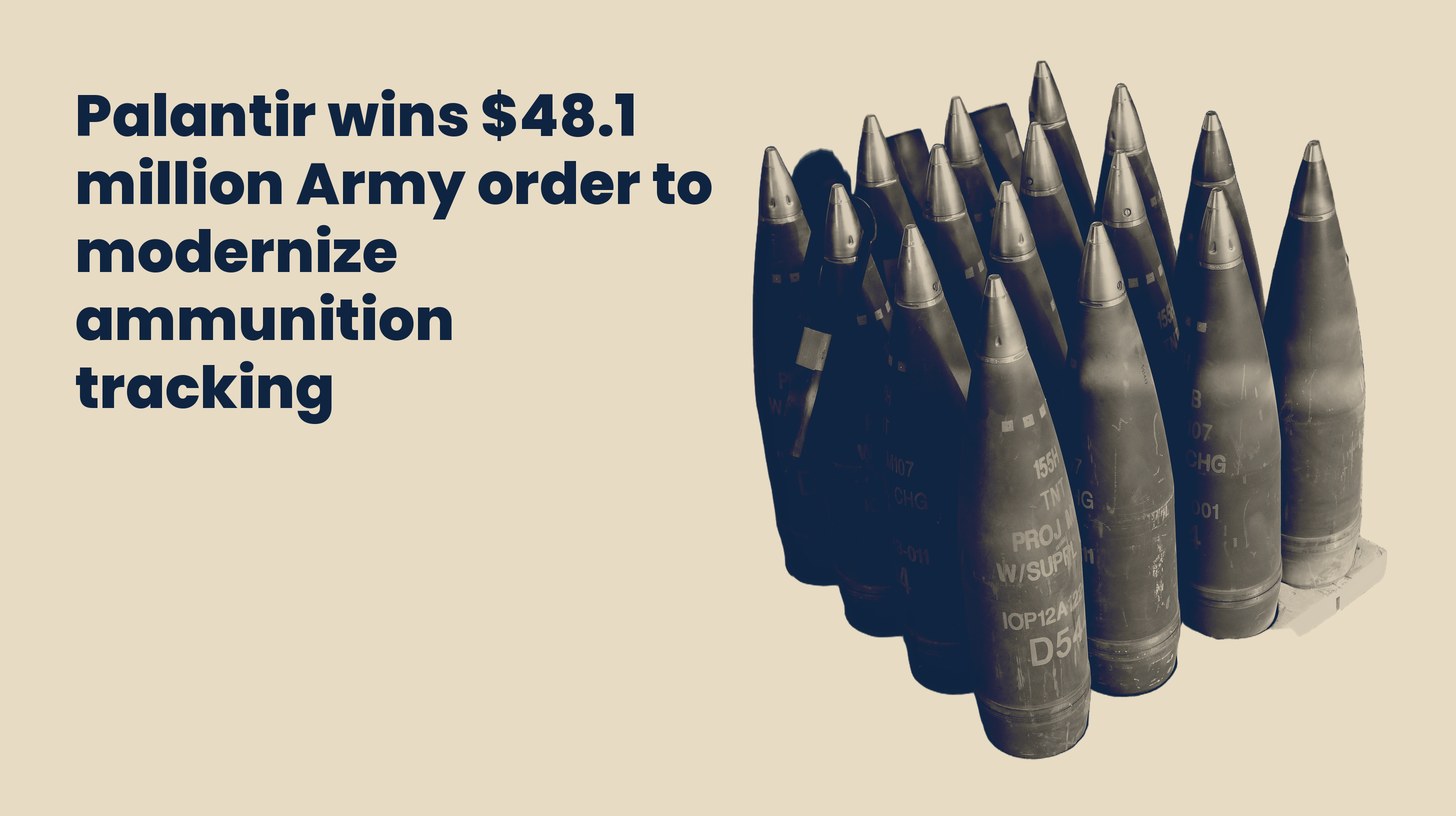 Palantir wins $48.1 million Army order to modernize ammunition tracking