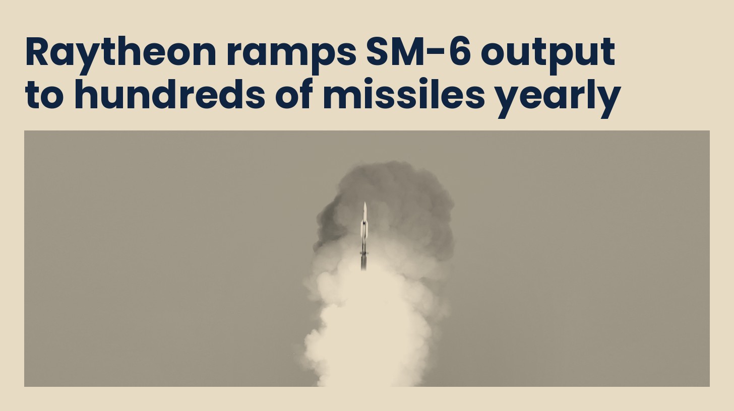 A Standard Missile 6 climbs on a column of flame and smoke after launch during Exercise Talisman Sabre 25 in Australia in July 2025, in navy and sand tones.