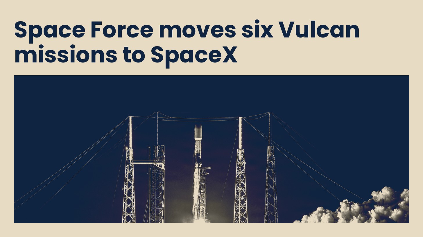 A SpaceX Falcon 9 rocket lifts off at night between lightning towers carrying the GPS III-8 satellite.